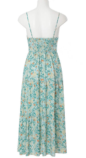 Sweetheart Boho Maxi in Turquoise Floral