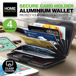 Aluminium Secure Card Wallet in various colours
