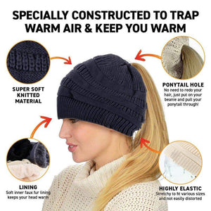 Ponytail Beanie in various colours