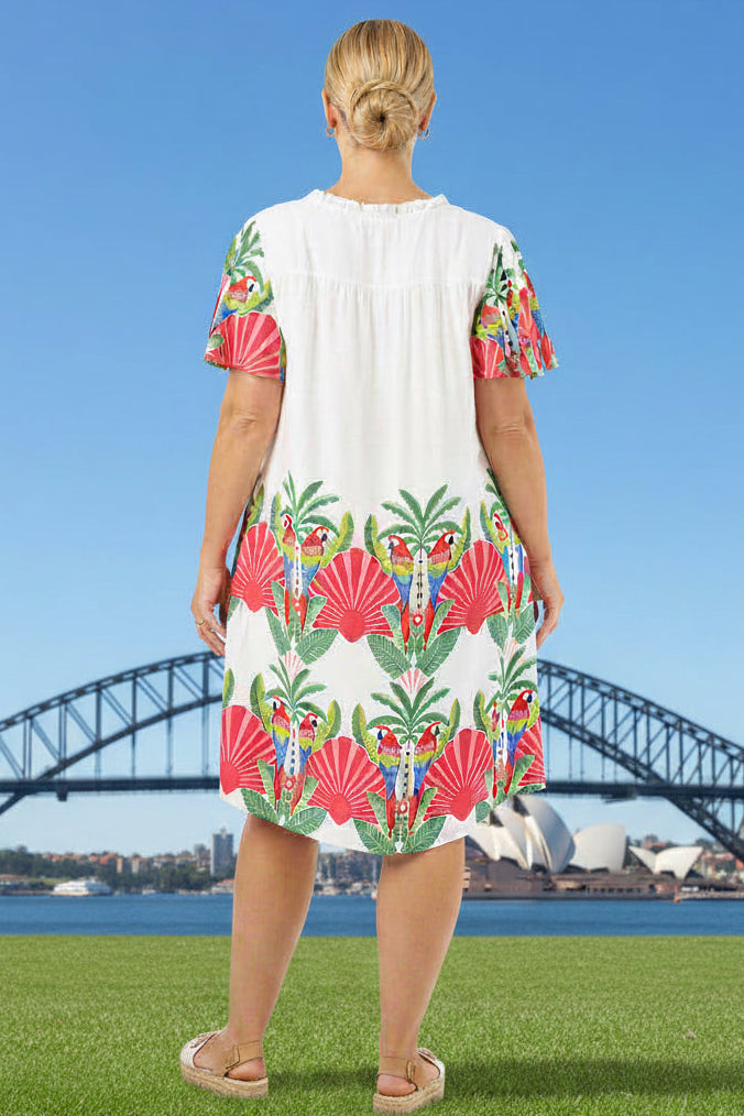 Parrot Paradise Tunic Mini Dress
