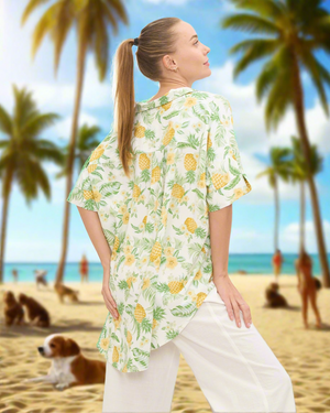 Oversized Tropical Pineapple Shirt