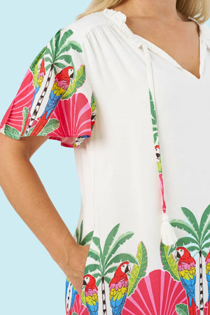 Parrot Paradise Tunic Mini Dress