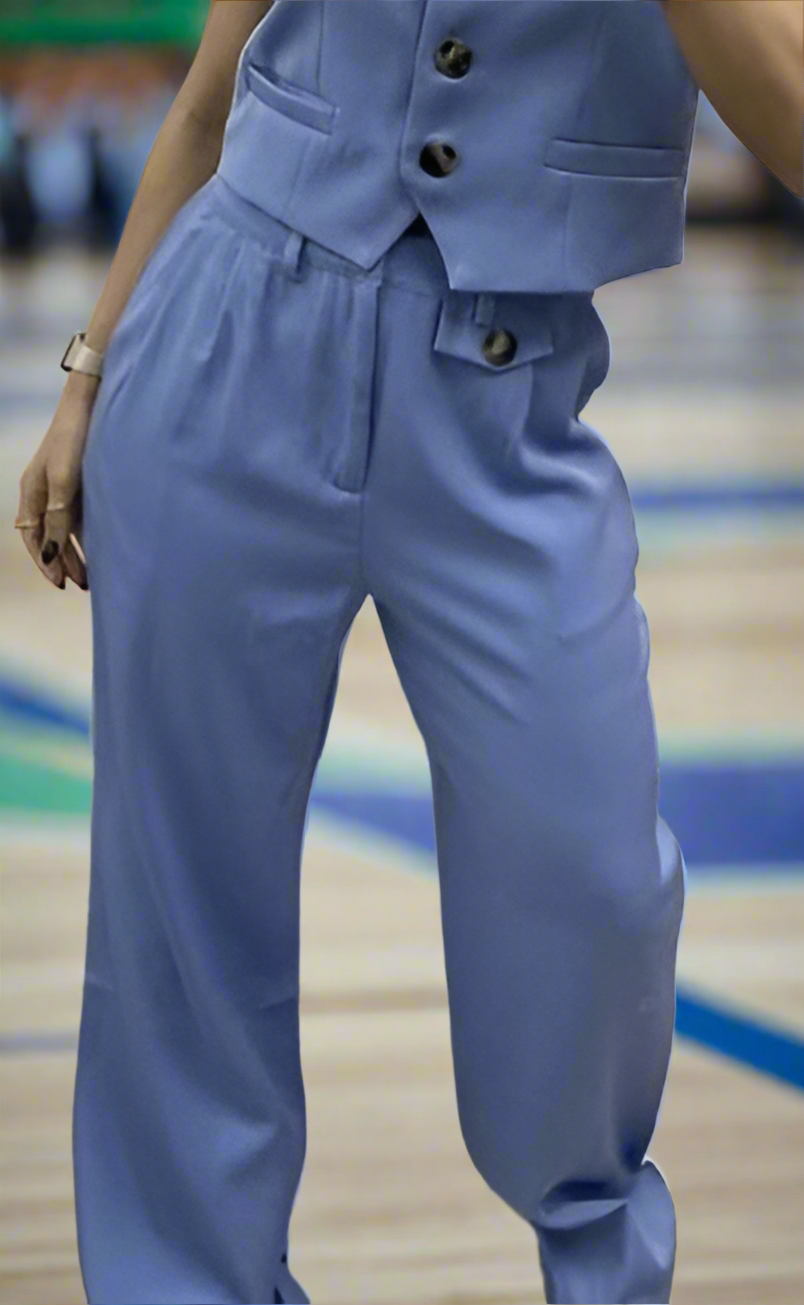 Classic Suit Pants in Steel Blue