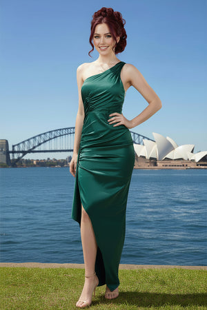 Rita One Shoulder Ruffled Split Formal Dress