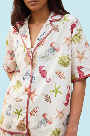 Michelle Seashell Short Sleeve Shirt