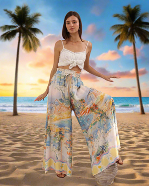 Sunday Palazzo Pants in Beachside Print