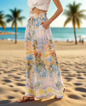 Sunday Palazzo Pants in Beachside Print