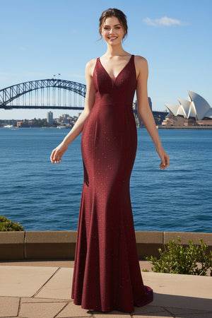 Shelby Backless Shimmer Formal Dress