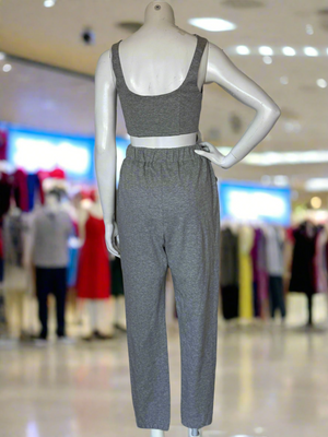 Corset Top & Sweat Pant Set in Grey