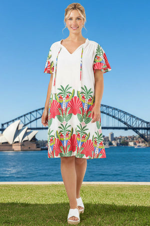 Parrot Paradise Tunic Mini Dress