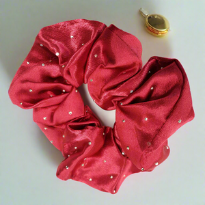 Scrunchie with Rhinestones in red