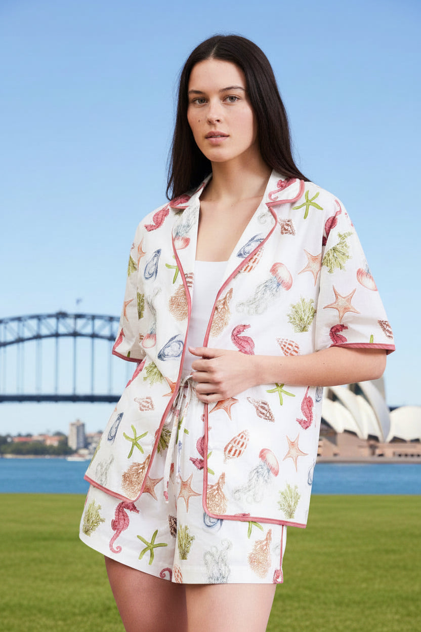 Michelle Seashell Short Sleeve Shirt