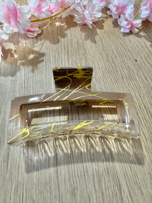 Rectangle Claw Hair Clip in Brown