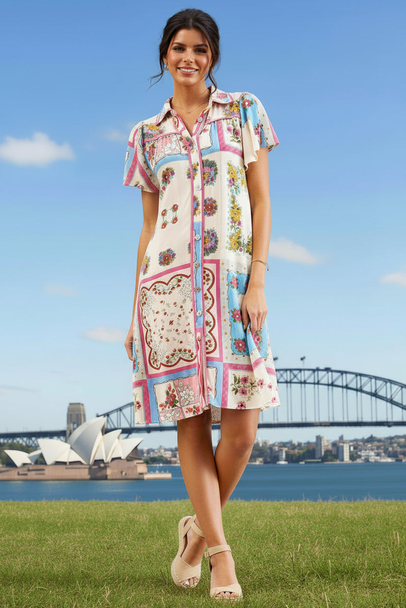 Polly Button Down Shirt Dress