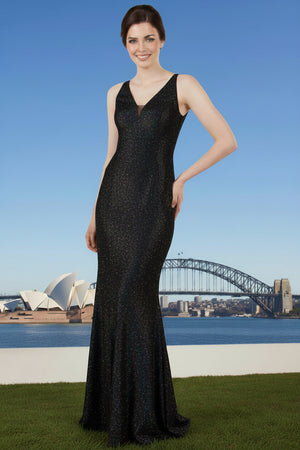 Shelby Backless Shimmer Formal Dress