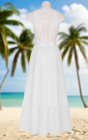 Racerback Cutout Maxi Dress in White