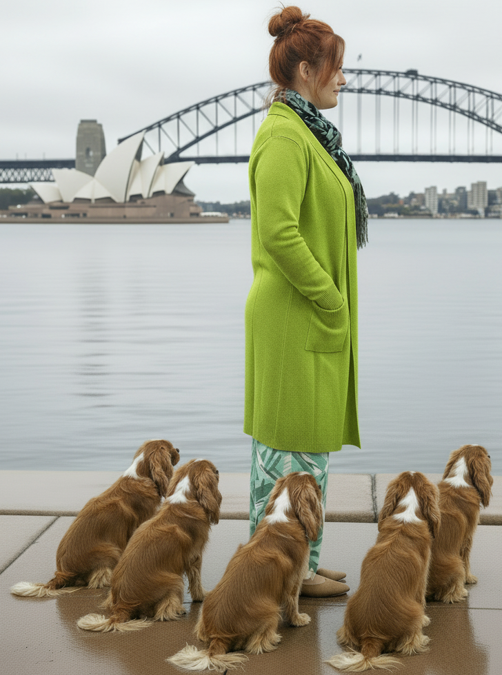 Knit Shawl Midi Cardigan in Green