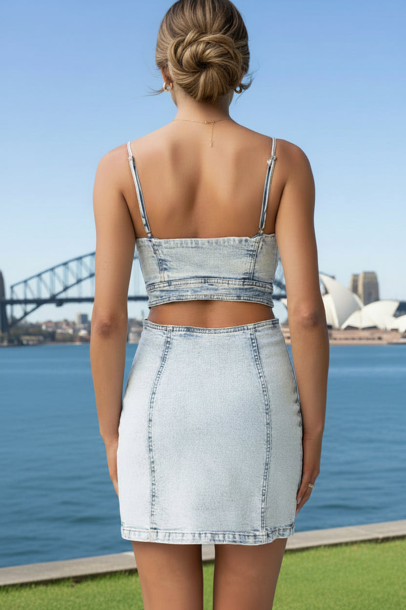 Susie Stretch Stone Wash Denim Dress