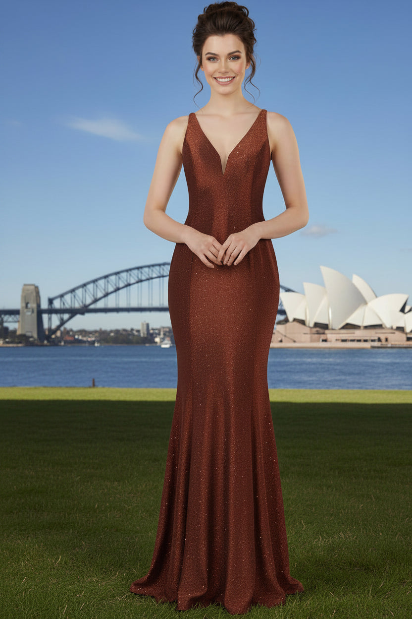 Shelby Backless Shimmer Formal Dress