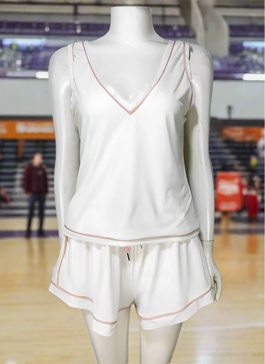 Active Top & Shorts Set in White