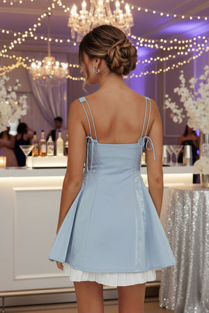 Alice Mini Party Dress in Baby Blue