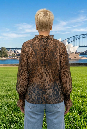 Roxy Animal Print Chiffon Blouse