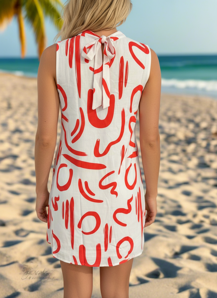 60's Tunic in Red & White