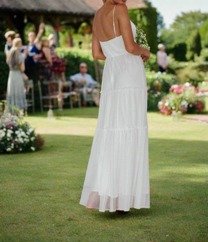 Ballerina Grecian Long Formal Dress in White