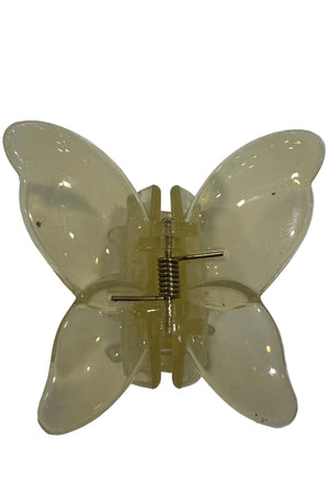 transparent Butterfly Claw Hair Clip, in yellow