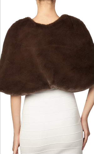 Meghan Faux Fur Cape