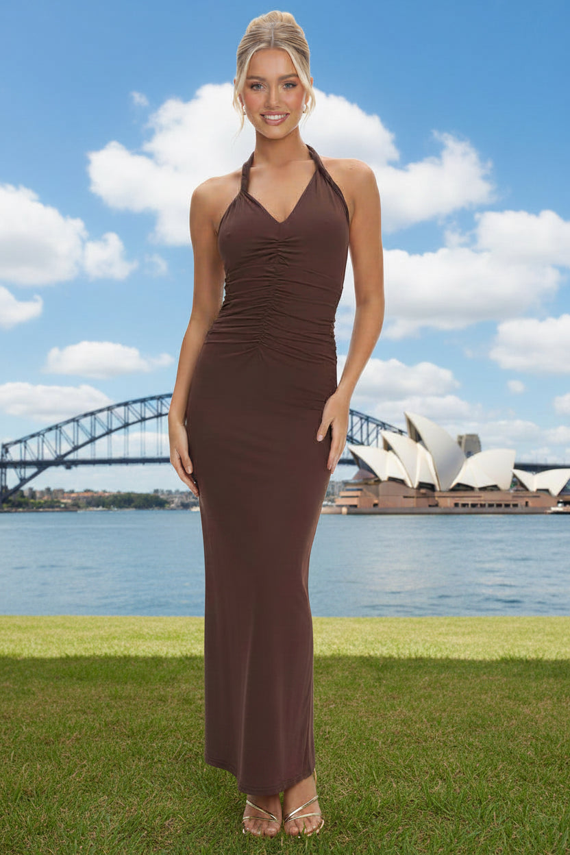 Stella Halter-neck Midi Cocktail Dress