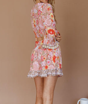 Skirt & Top Set in Multi Floral Print 