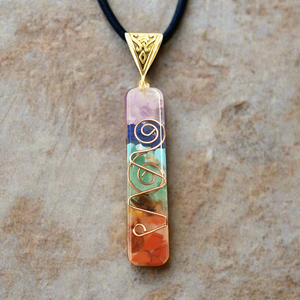 Chakra Gemstone in Resin Pendant Necklaces (2)