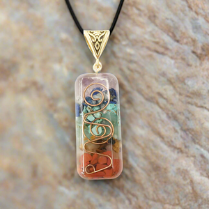 Chakra Gemstone in Resin Pendant Necklaces (3)