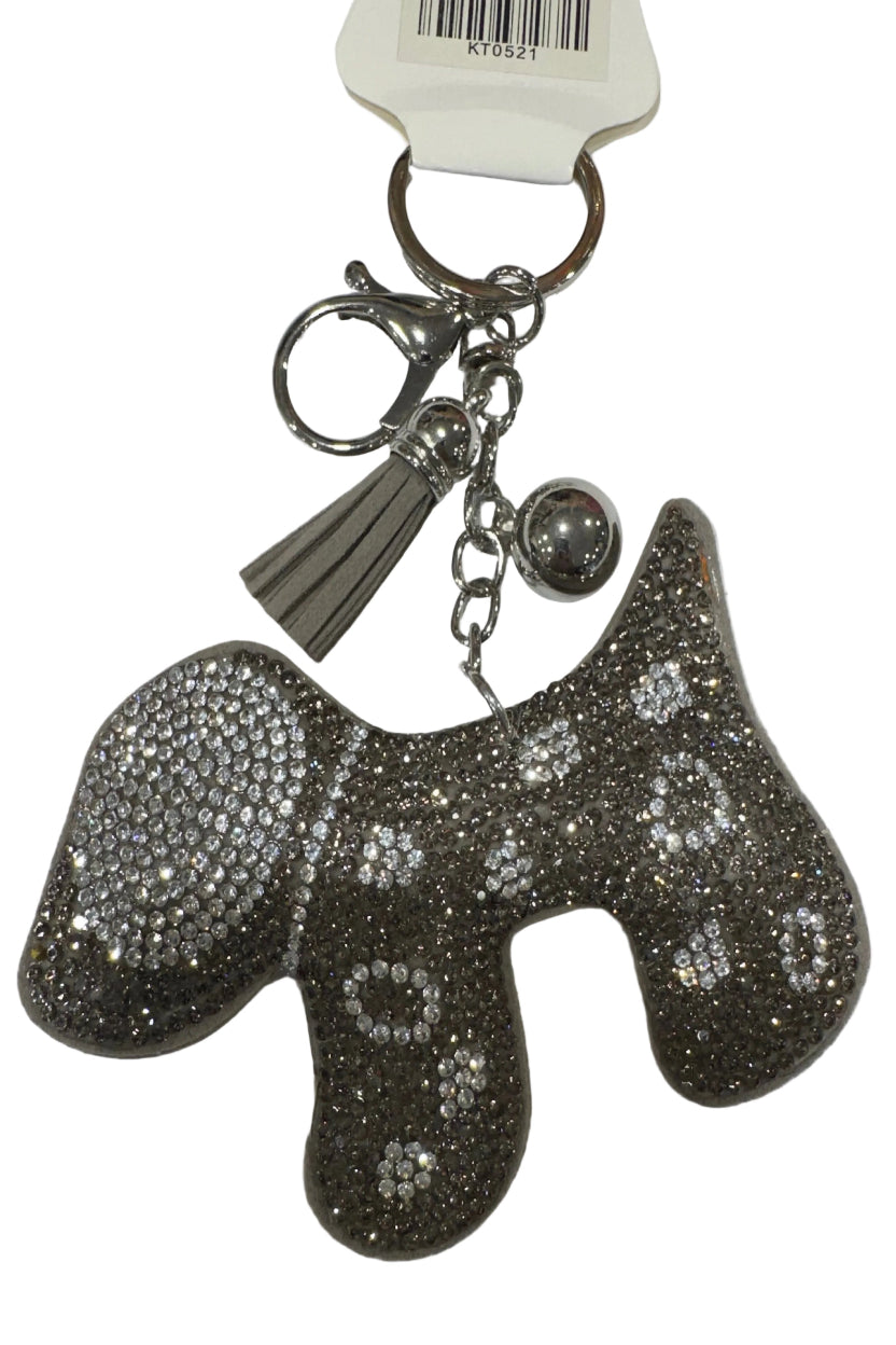Doggy Rhinestone Keychain