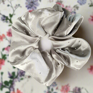 Scrunchie with Rhinestones in grey