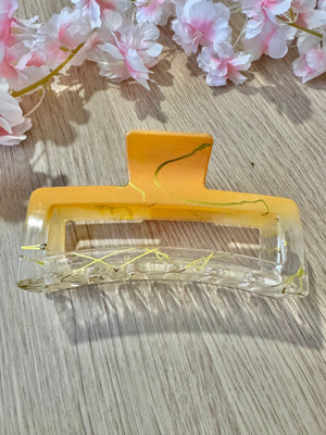 Rectangle Claw Hair Clip in Orange