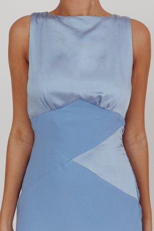 Tiffany Cowl Back Formal Dress in Baby Blue