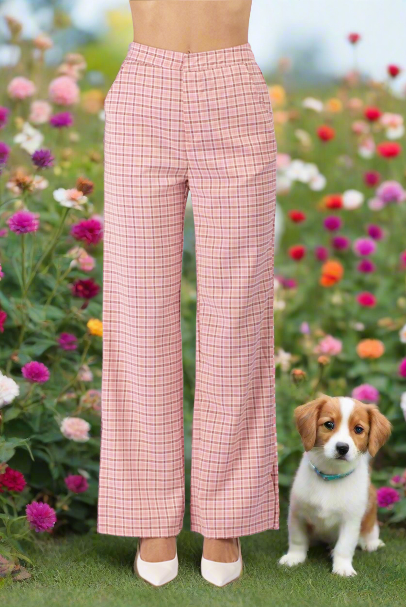 Classic Pants in Pink Plaid