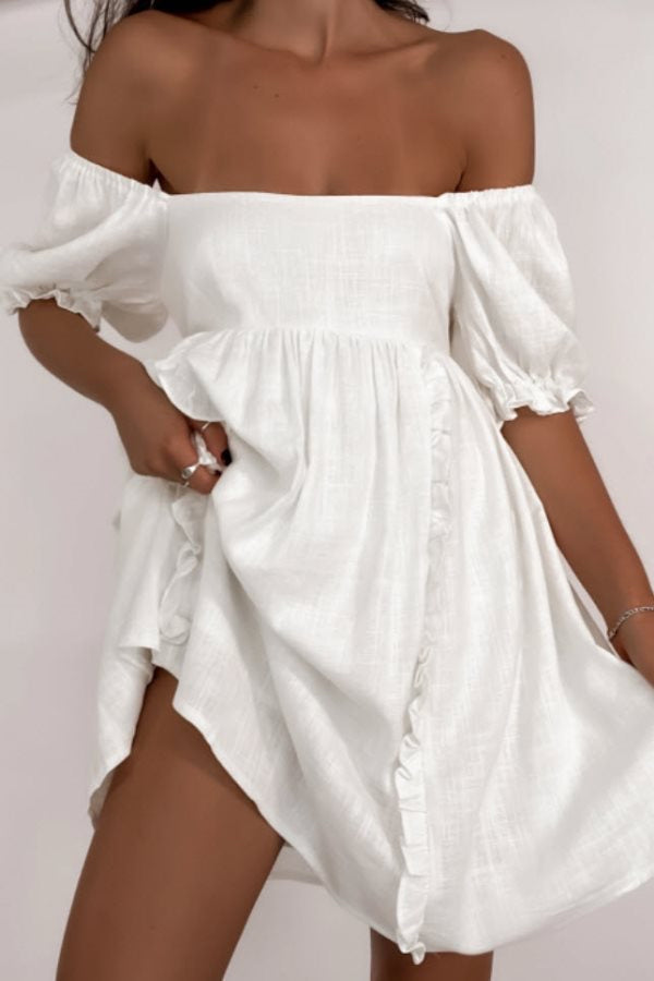 Cotton On/Off Shoulder Baby Doll Dress in White