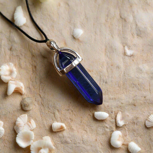 Gemstone Pendant Necklace Blue Quartz