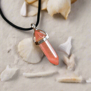 Gemstone Pendant Necklace Cherry Quartz