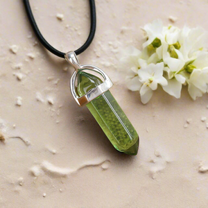 Gemstone Pendant Necklace Green Quartz