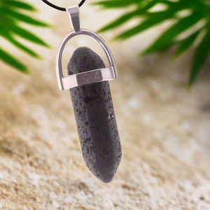 Gemstone Pendant Necklace Lava Stone 