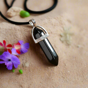 Gemstone Pendant Necklace Obsidian