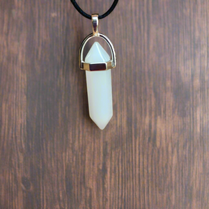 Gemstone Pendant Necklace White Jade