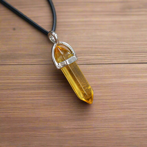 Gemstone Pendant Necklace in Yellow Quartz