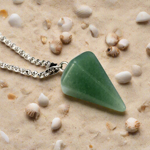 Gemstone Pyramid Reiki Pendulum Pendant Necklace Aventurine