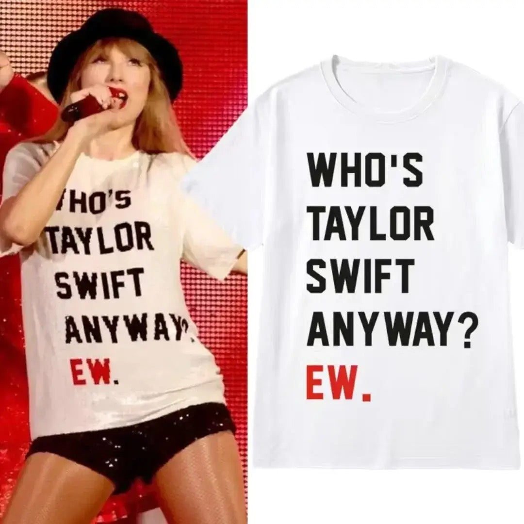 Who’s Taylor Swift Anyway? T-shirt in White