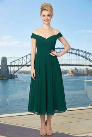 Wendy Off Shoulder Swing Midi Dress